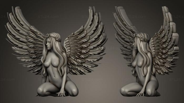 Figurines of girls (angel girl naked, STKGL_0051) 3D models for cnc